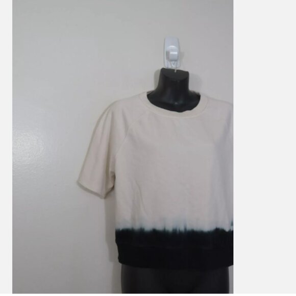 All Saints size Small Raglan Crop Top Short Sleeve Lila Ombre Casual Basic - Picture 3 of 4